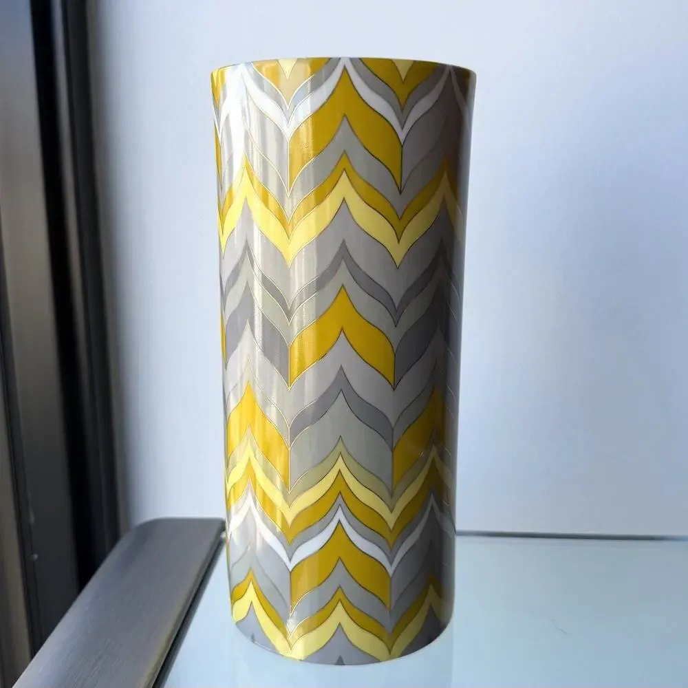 Jonathan Adler Carnaby Yellow Flame Porcelain Cylinder Vase 9